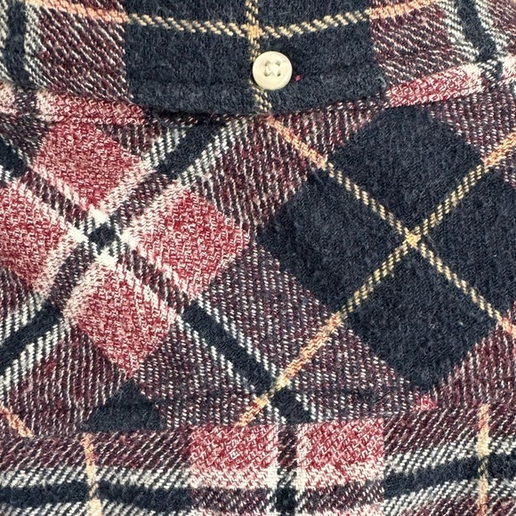 The Nutter by Chubbies Men Medium Flannel Button Up Shirt Navy Red Plaid‎ Collar - Picture 6 of 11